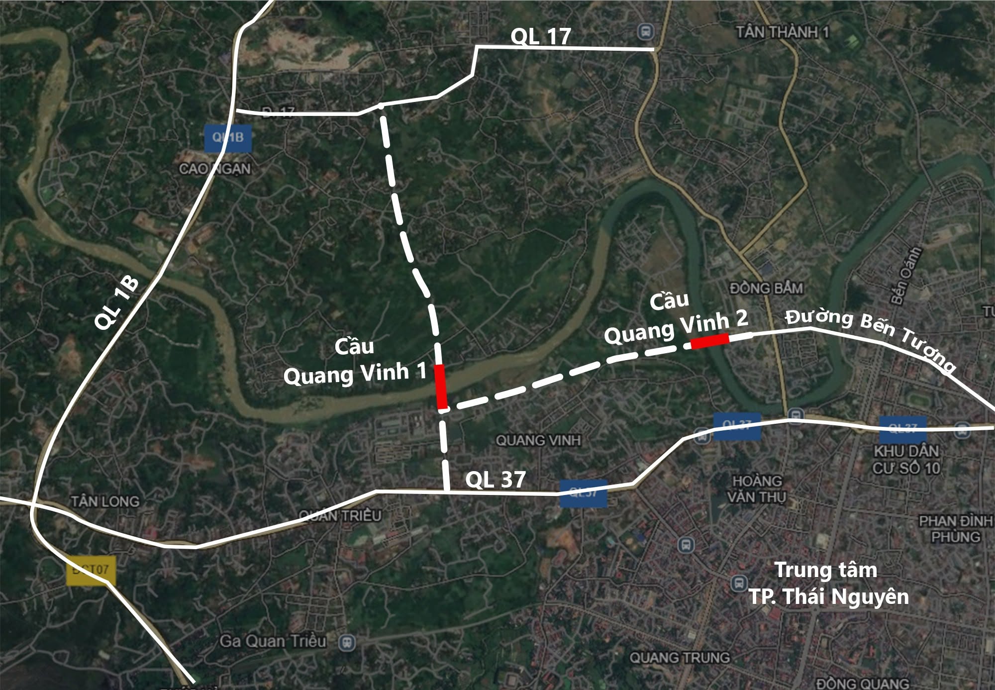 Quang Vinh 1 Bridge, Quang Vinh 2 Bridge and Connecting Road Network Project Linking Dong Bam Ward, Quang Vinh Ward and Cao Ngan Commune, Thai Nguyen City
