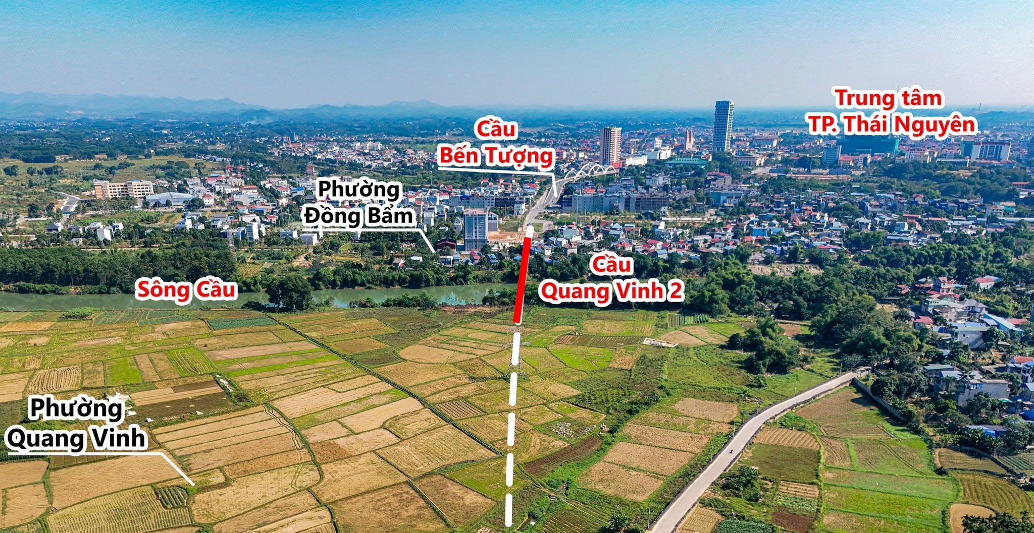 Quang Vinh 1 Bridge, Quang Vinh 2 Bridge and Connecting Road Network Project Linking Dong Bam Ward, Quang Vinh Ward and Cao Ngan Commune, Thai Nguyen City