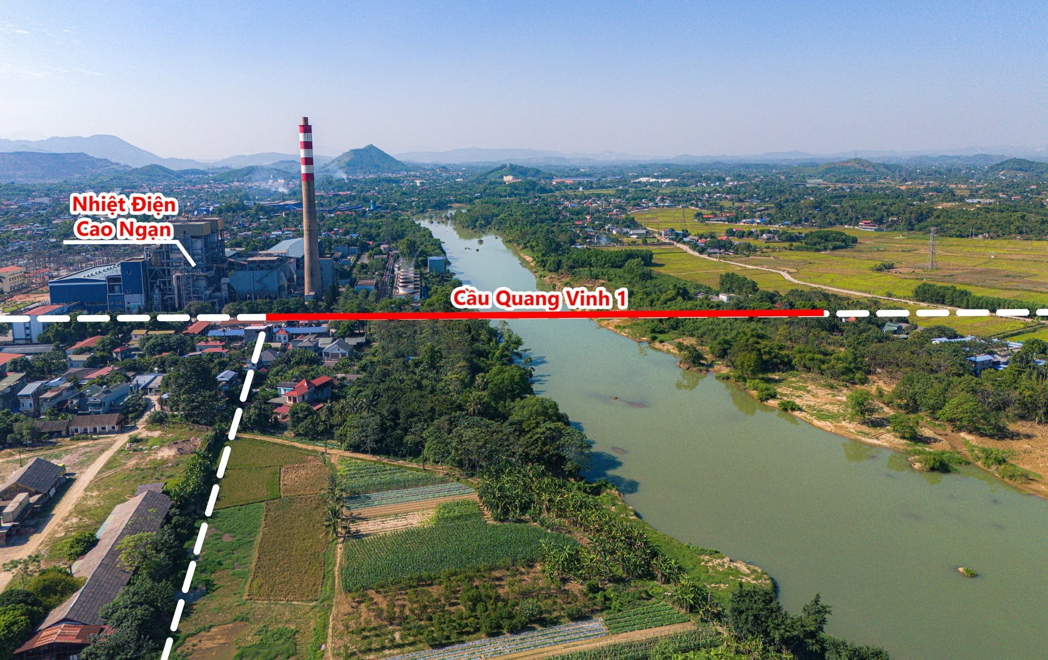 Quang Vinh 1 Bridge, Quang Vinh 2 Bridge and Connecting Road Network Project Linking Dong Bam Ward, Quang Vinh Ward and Cao Ngan Commune, Thai Nguyen City